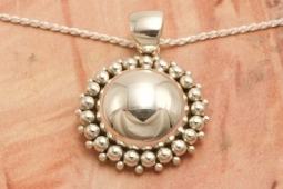 Artie Yellowhorse Sterling Silver Rising Sun Navajo Pendant